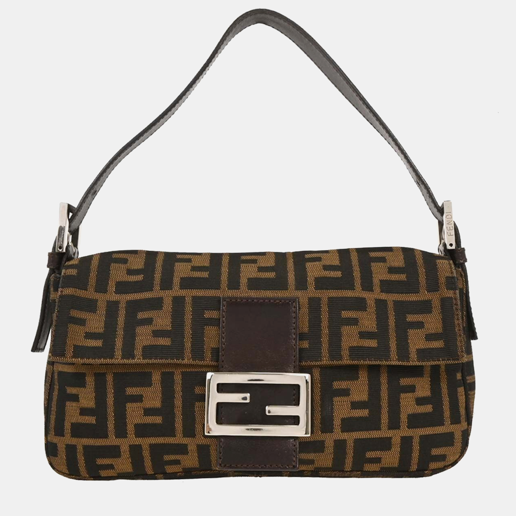 

Fendi Baguette Brown Zucca Canvas Shoulder Bag, Black