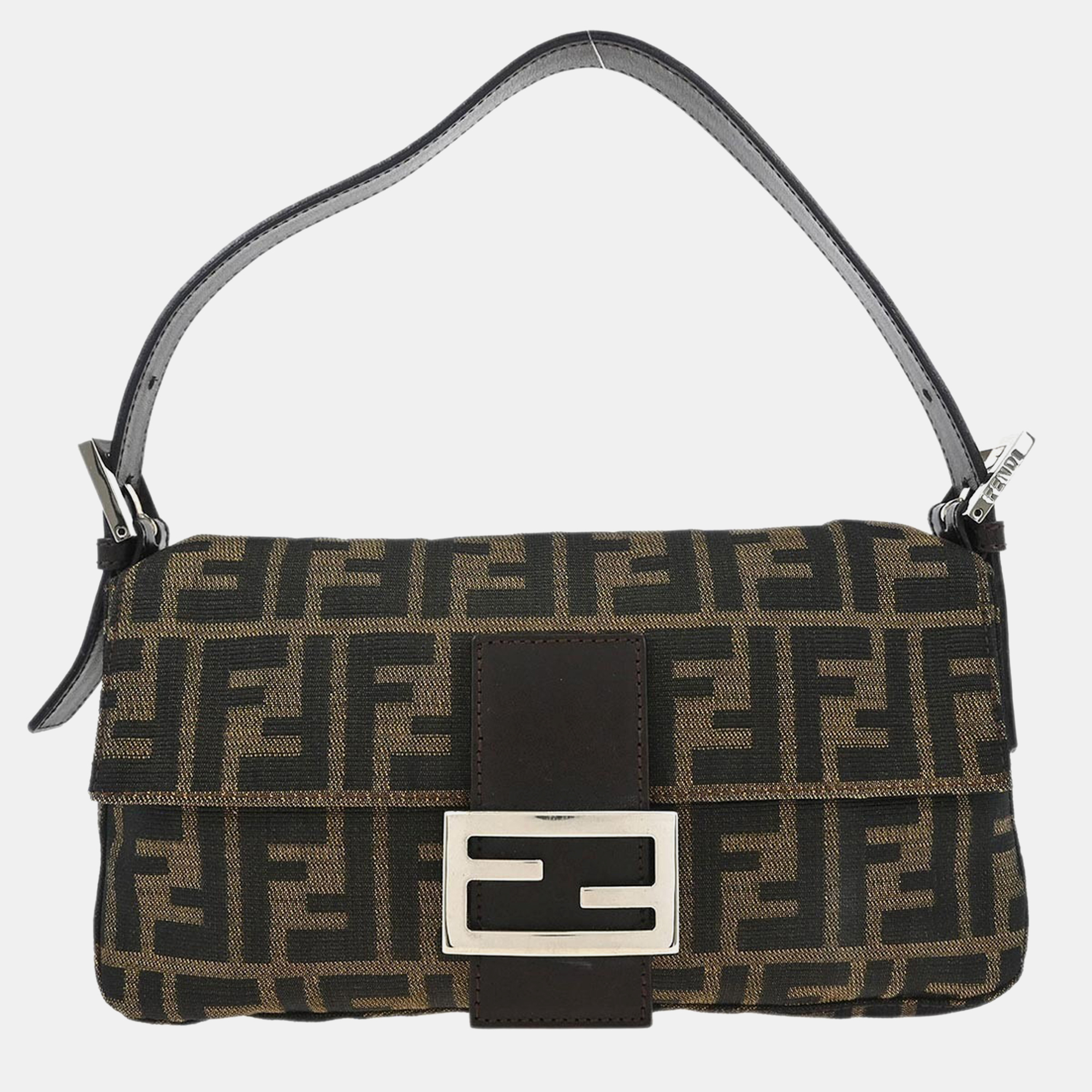 

Fendi Brown Zucca Baguette Handbag, Black