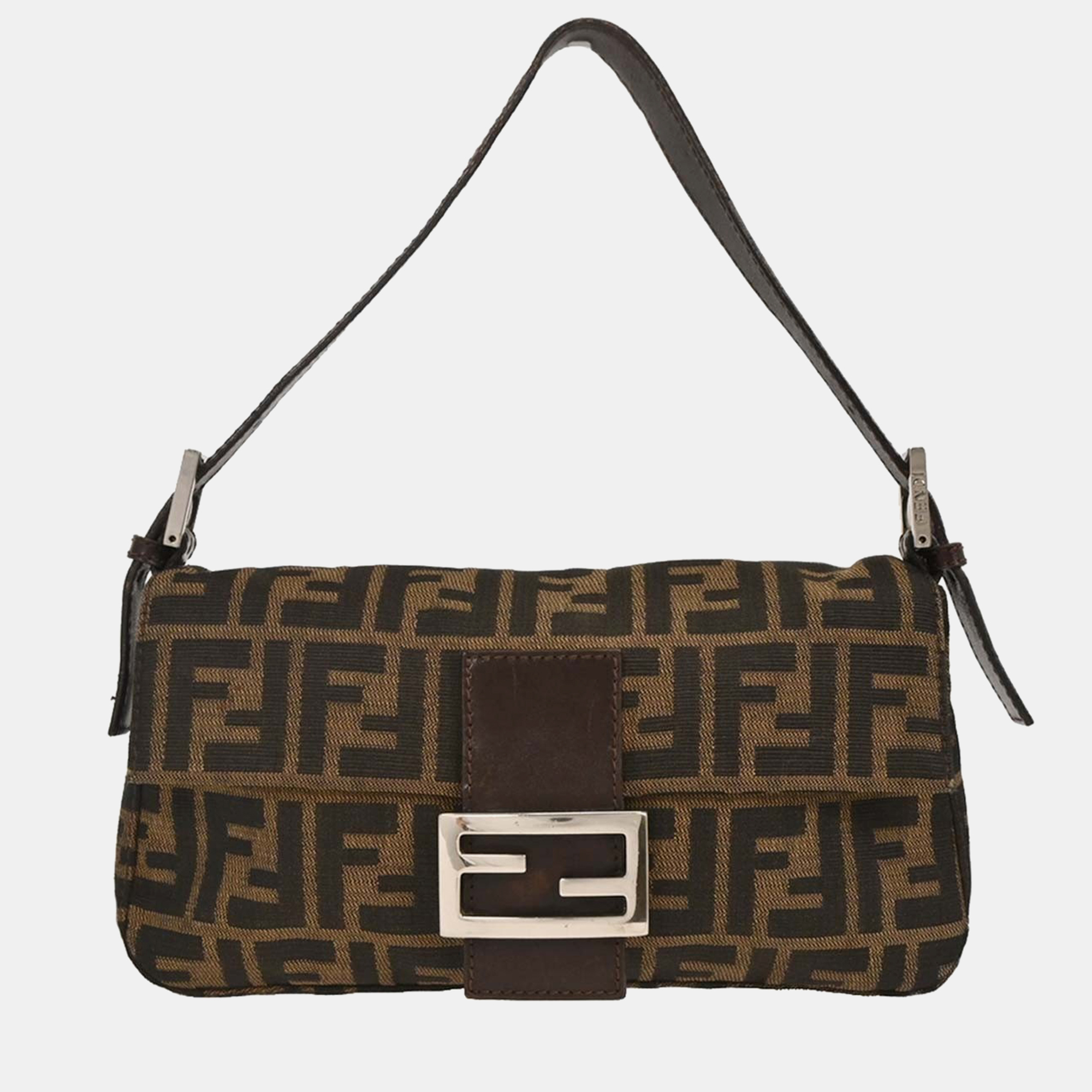 

Fendi Brown Zucca Baguette Handbag, Black