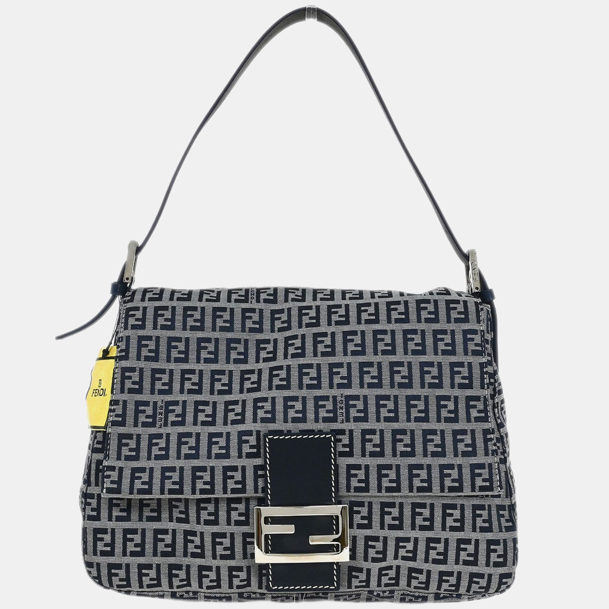 

Fendi Navy/Gray Zucchino Mamma Baguette Handbag, Grey