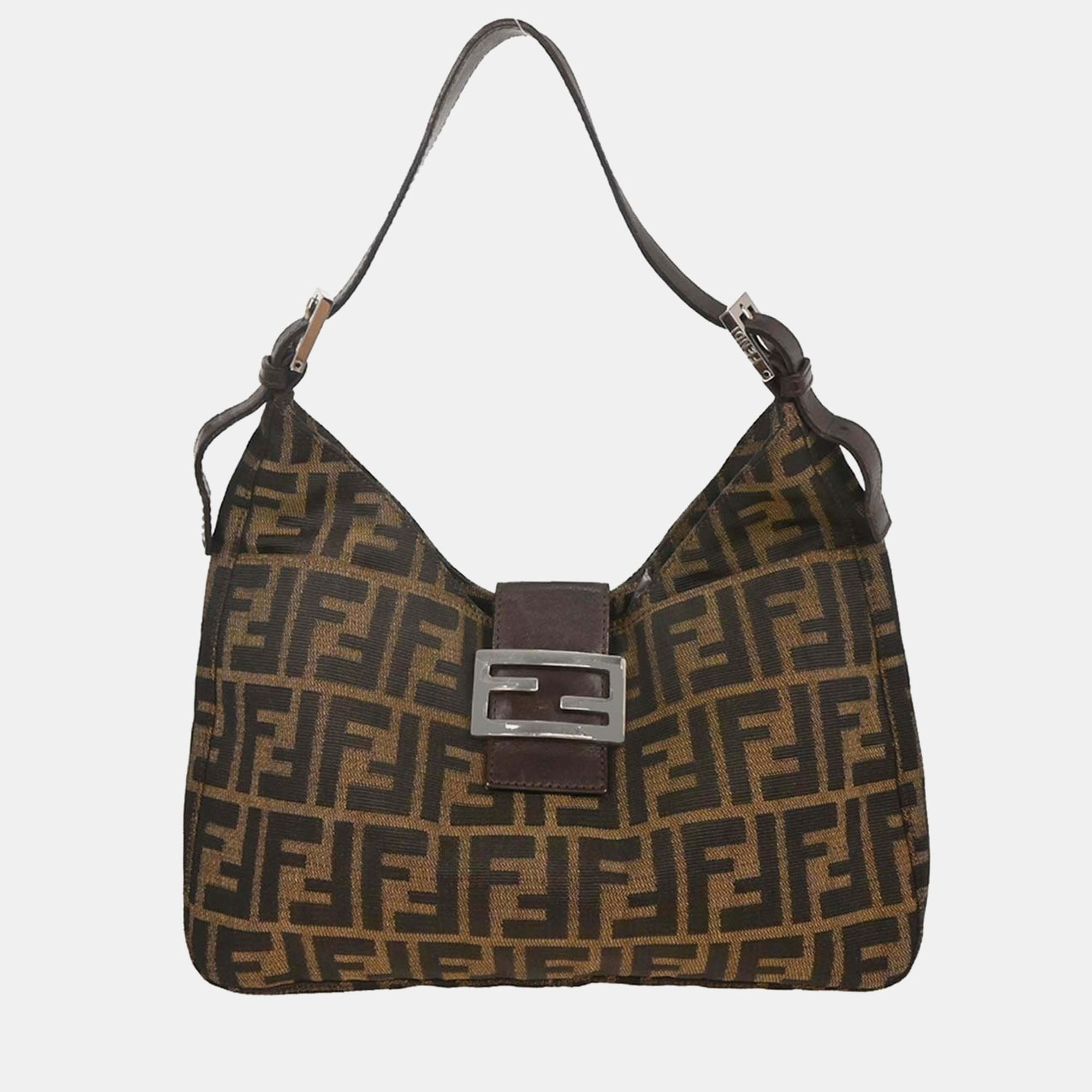 

Fendi Brown Black Zucca Hobo Bag