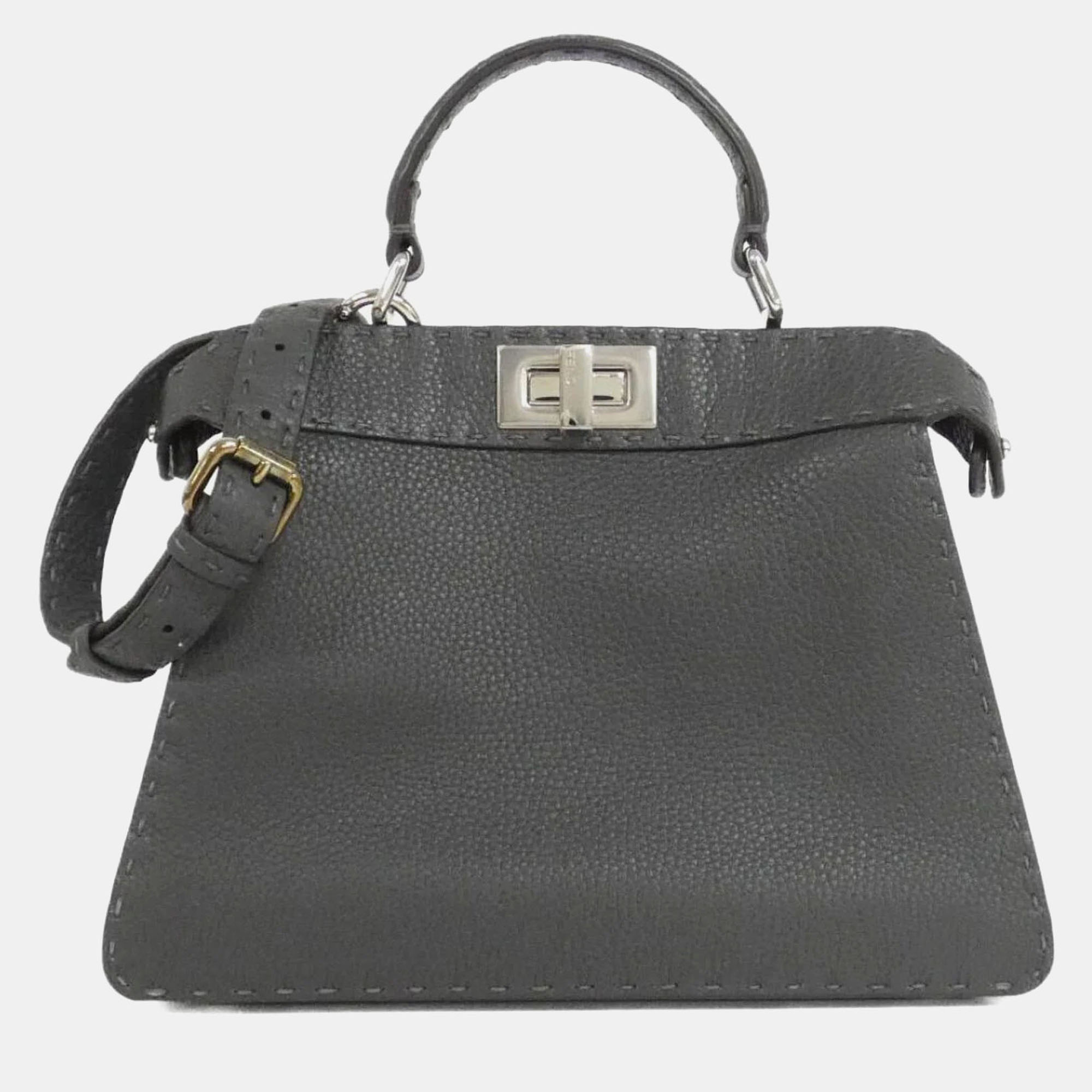 

Fendi Selleria Peekaboo I See You Small Handbag, Black