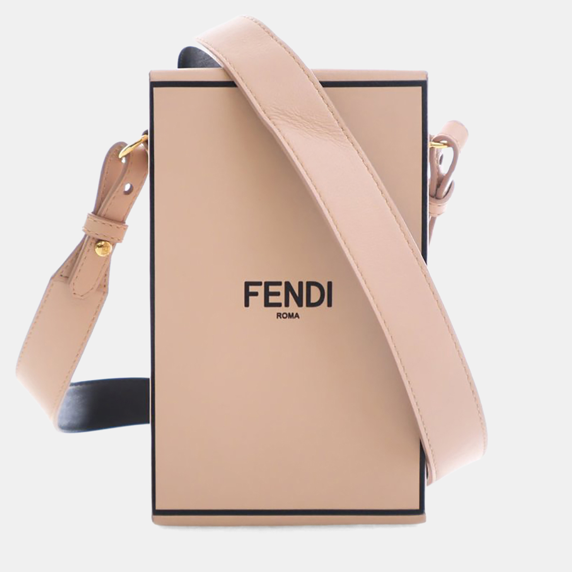 

Fendi Calfskin Vertical Box Bag, Pink