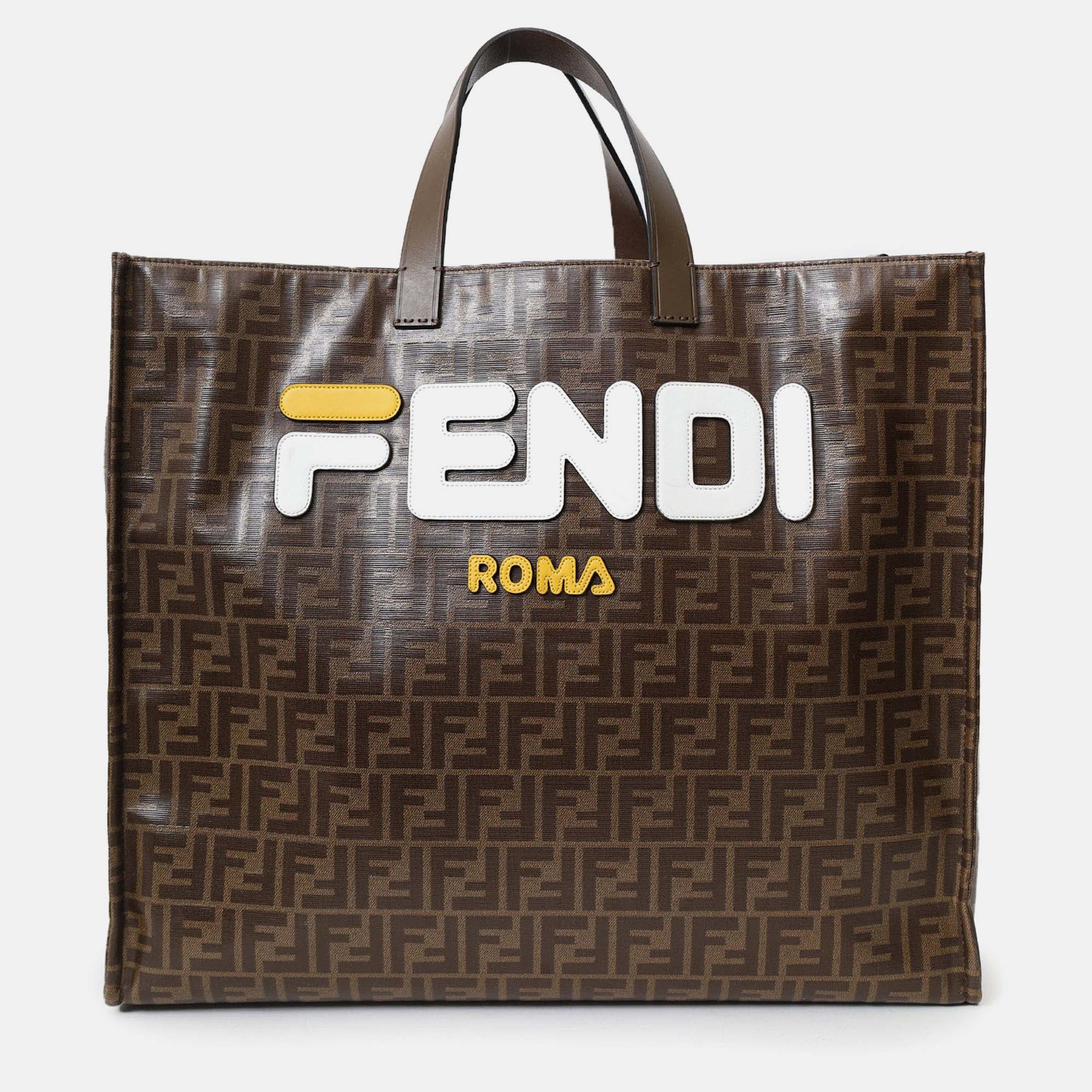 

Fendi Brown FF Monogram Large Tote Bag
