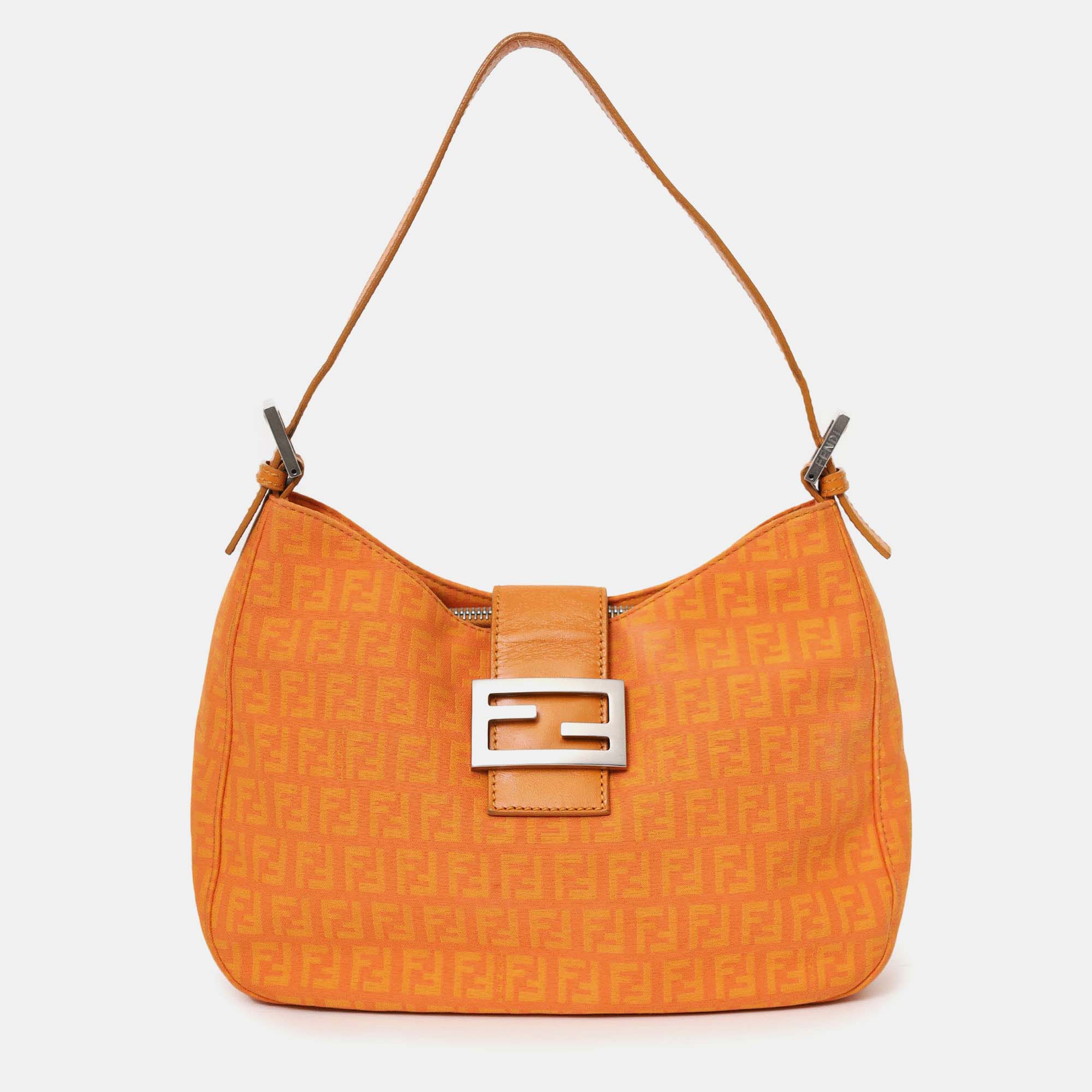 

Fendi Orange FF Zucchini Canvas Baguette Shoulder Bag