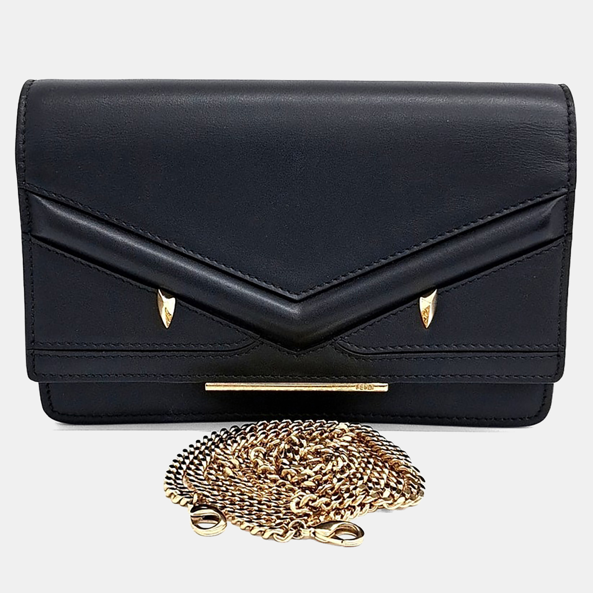 

Fendi Black Leather Mini Chain Crossbody Bag