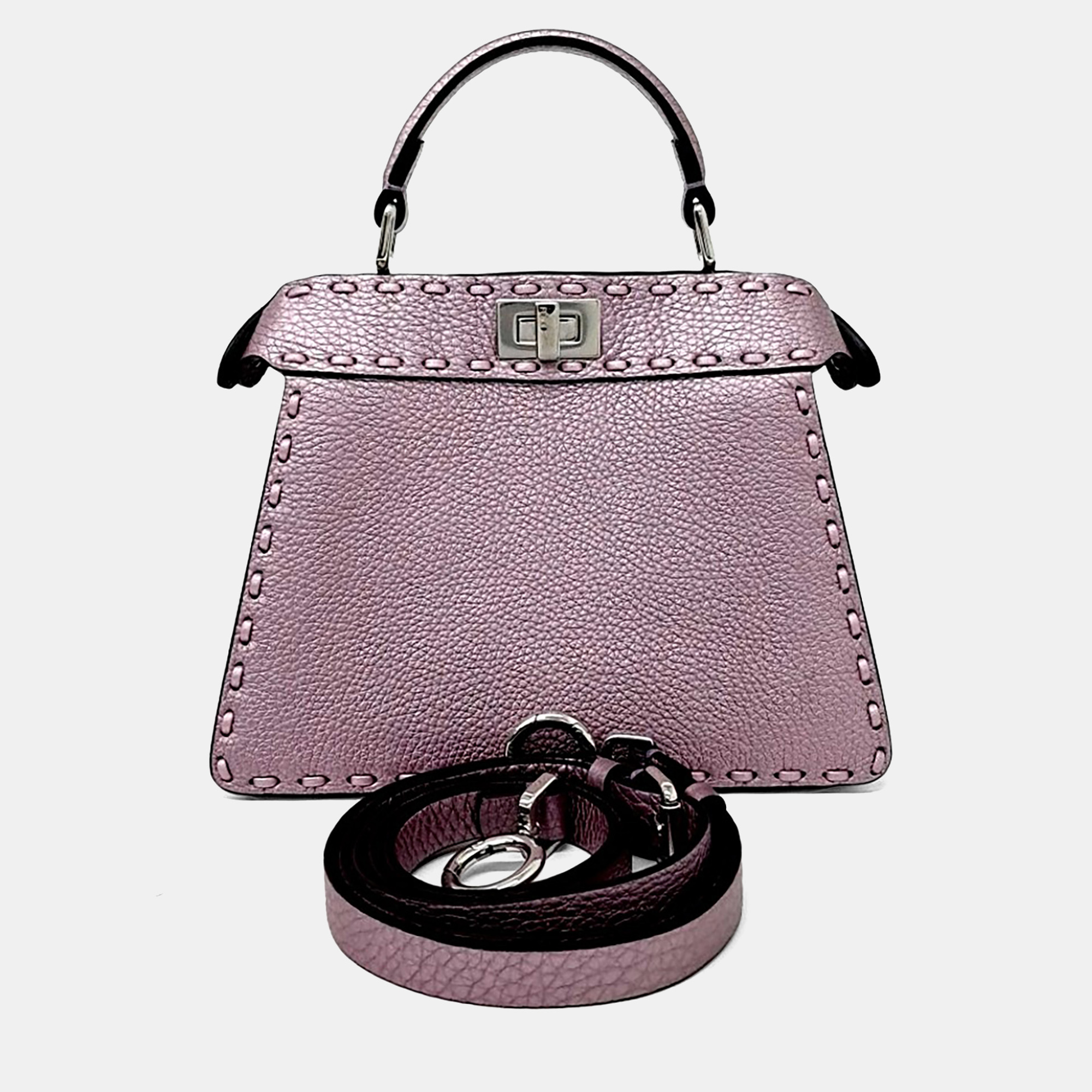 

Fendi Purple Leather Selleria Peekaboo I See U Petite