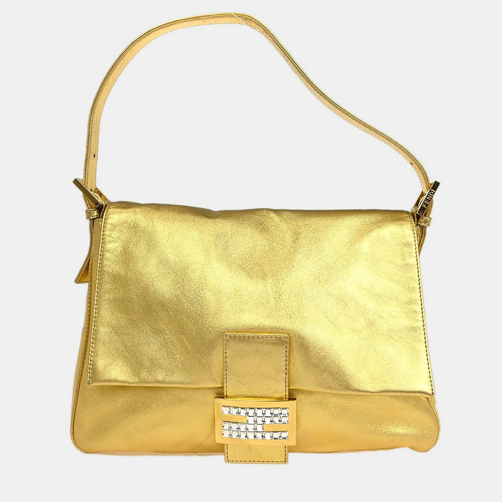 

Fendi Gold Lambskin Mamma Baguette Handbag