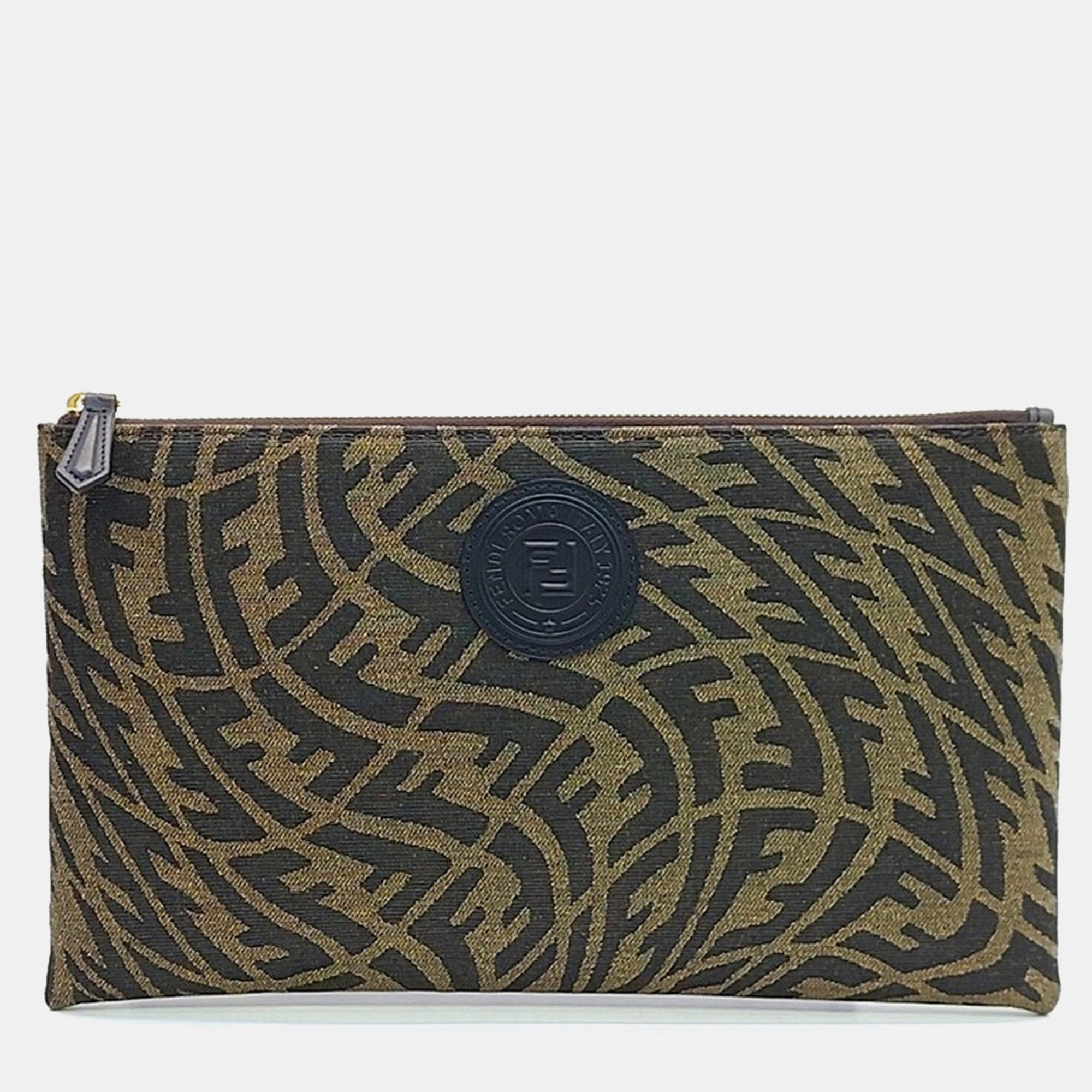 

Fendi Brown Fabric clutch