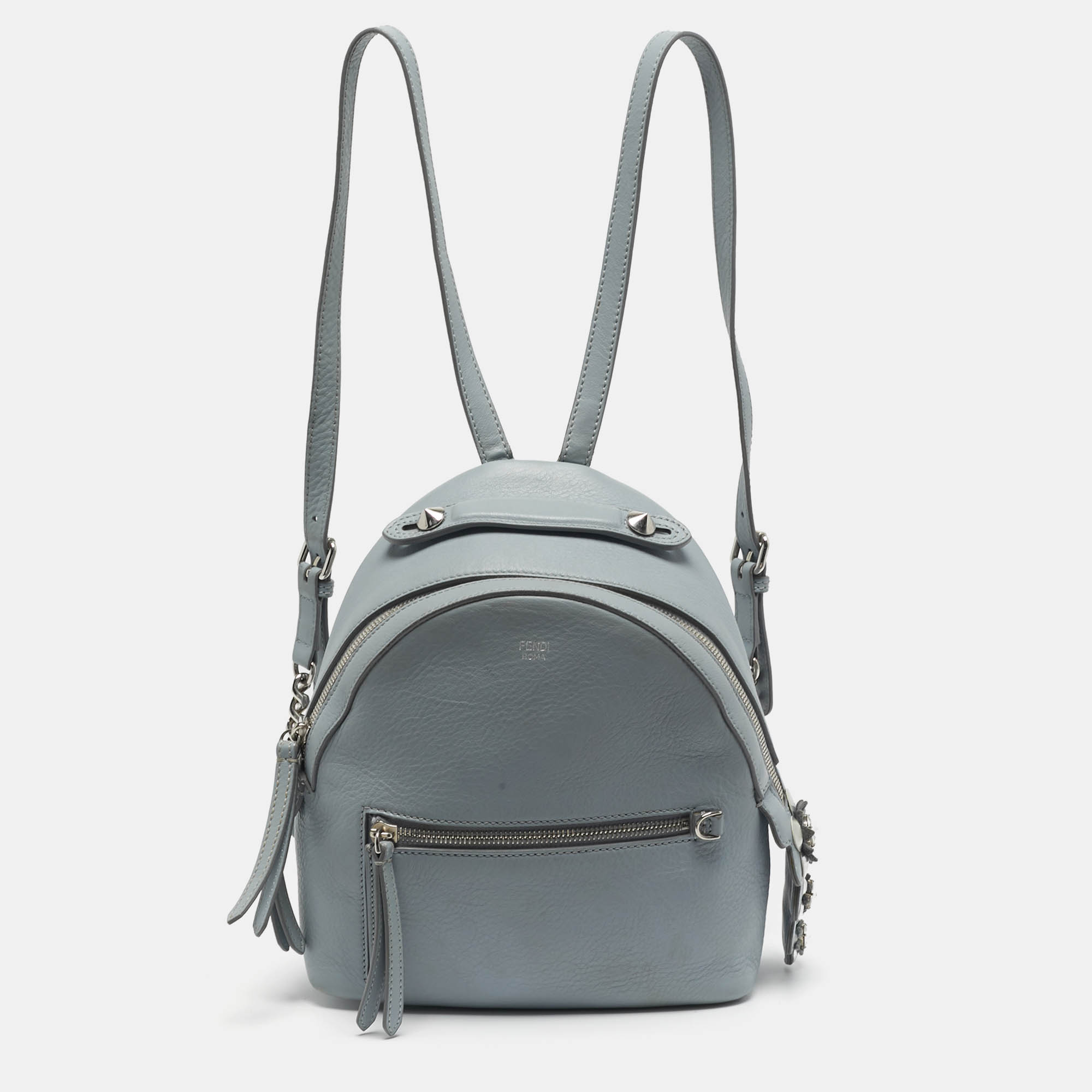 

Fendi By The Way Mini Grey Leather Backpack