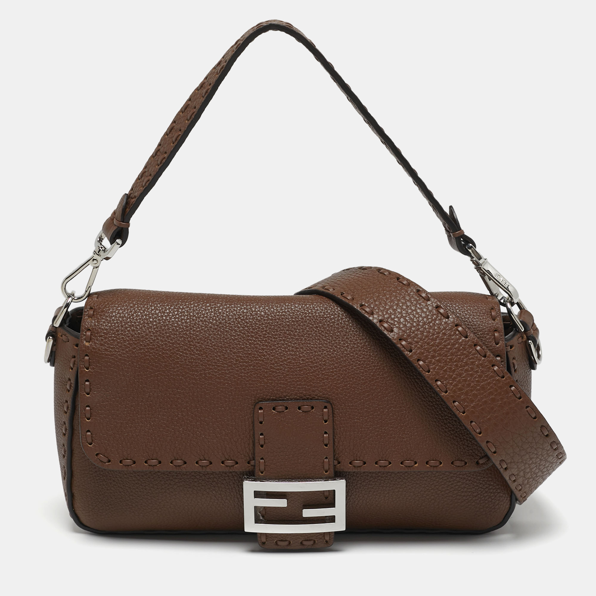 

Fendi Baguette Medium Brown Selleria Leather Bag
