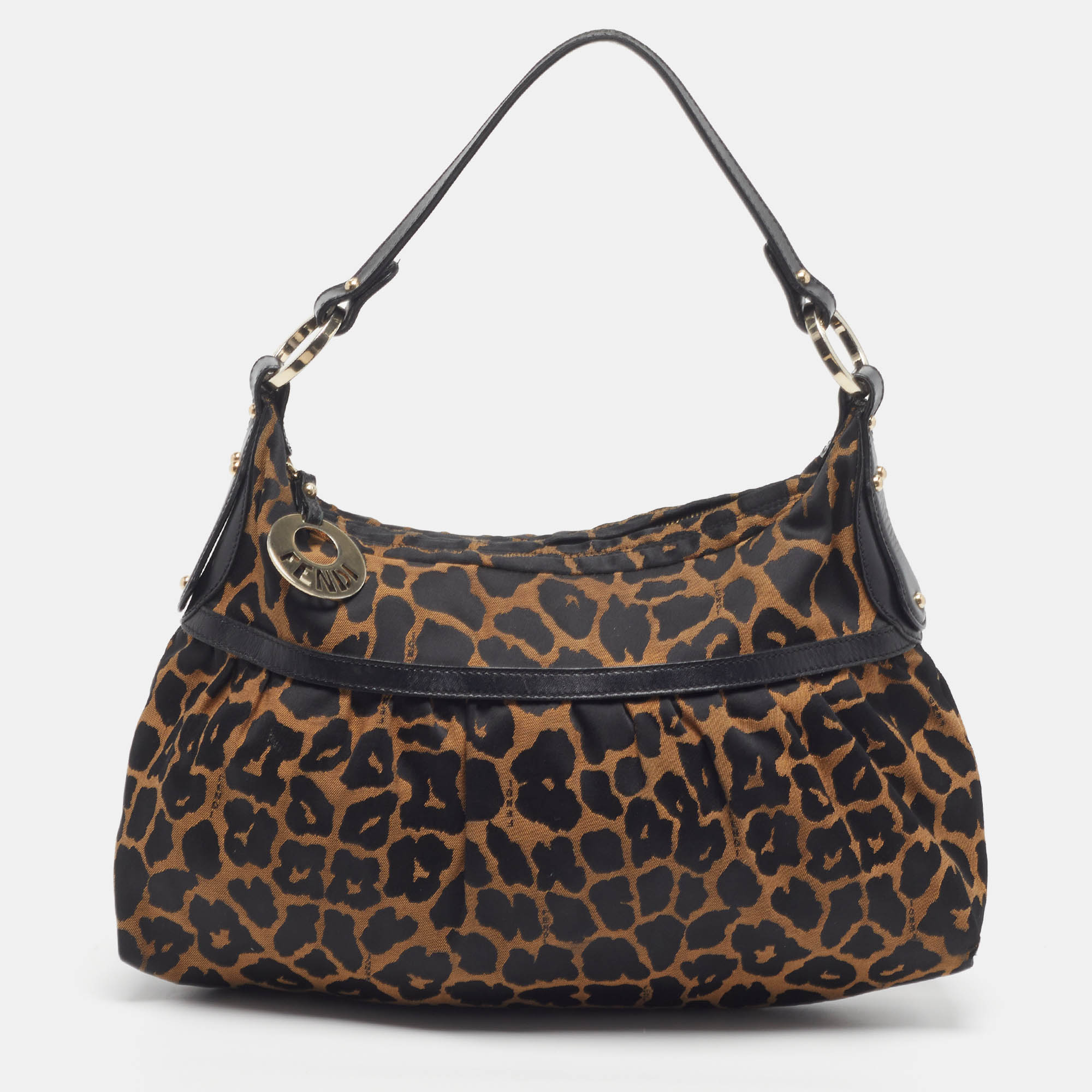 

Fendi Chef Brown/Black Giraffe Print Canvas Shoulder Bag