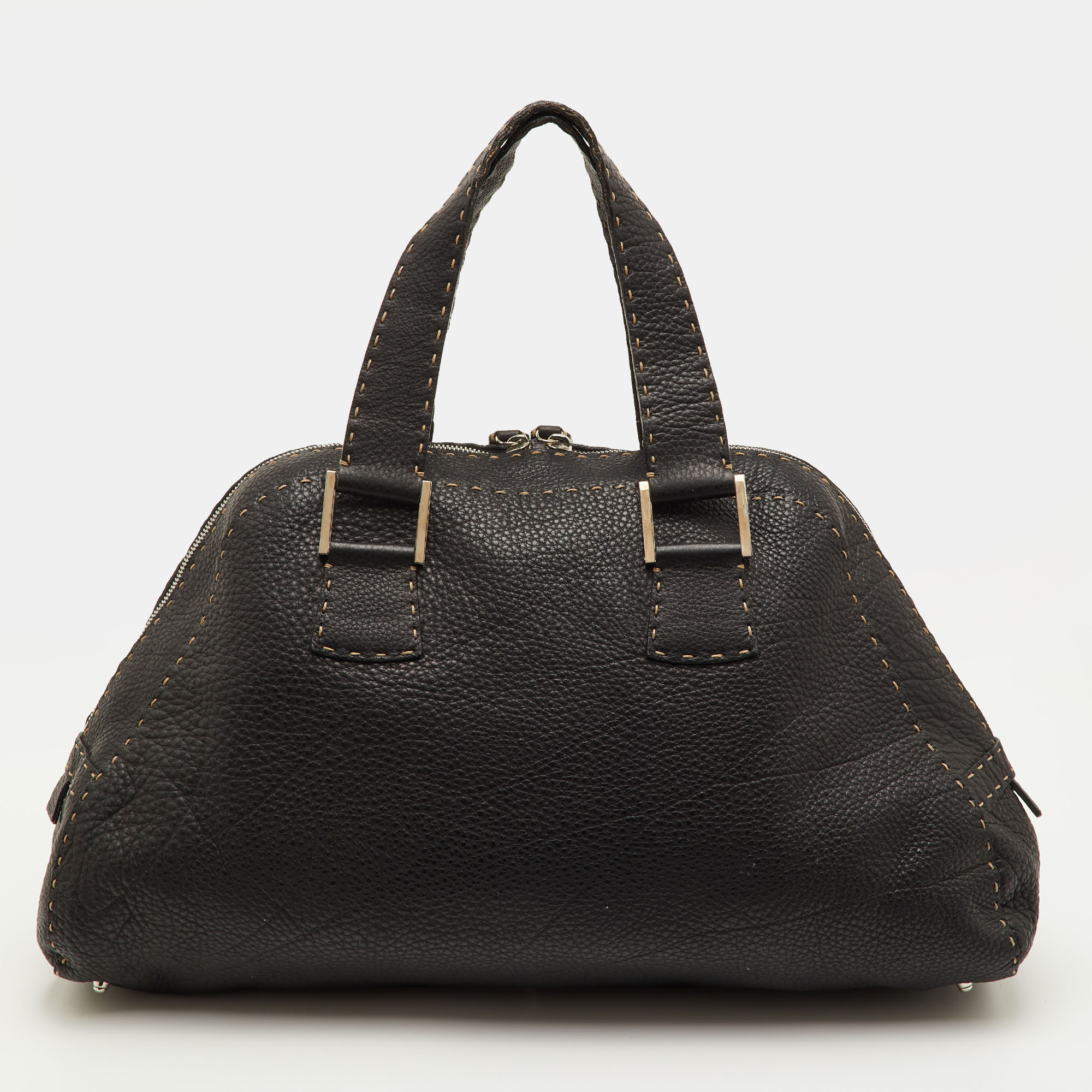 

Fendi Selleria Black Leather Dome Satchel