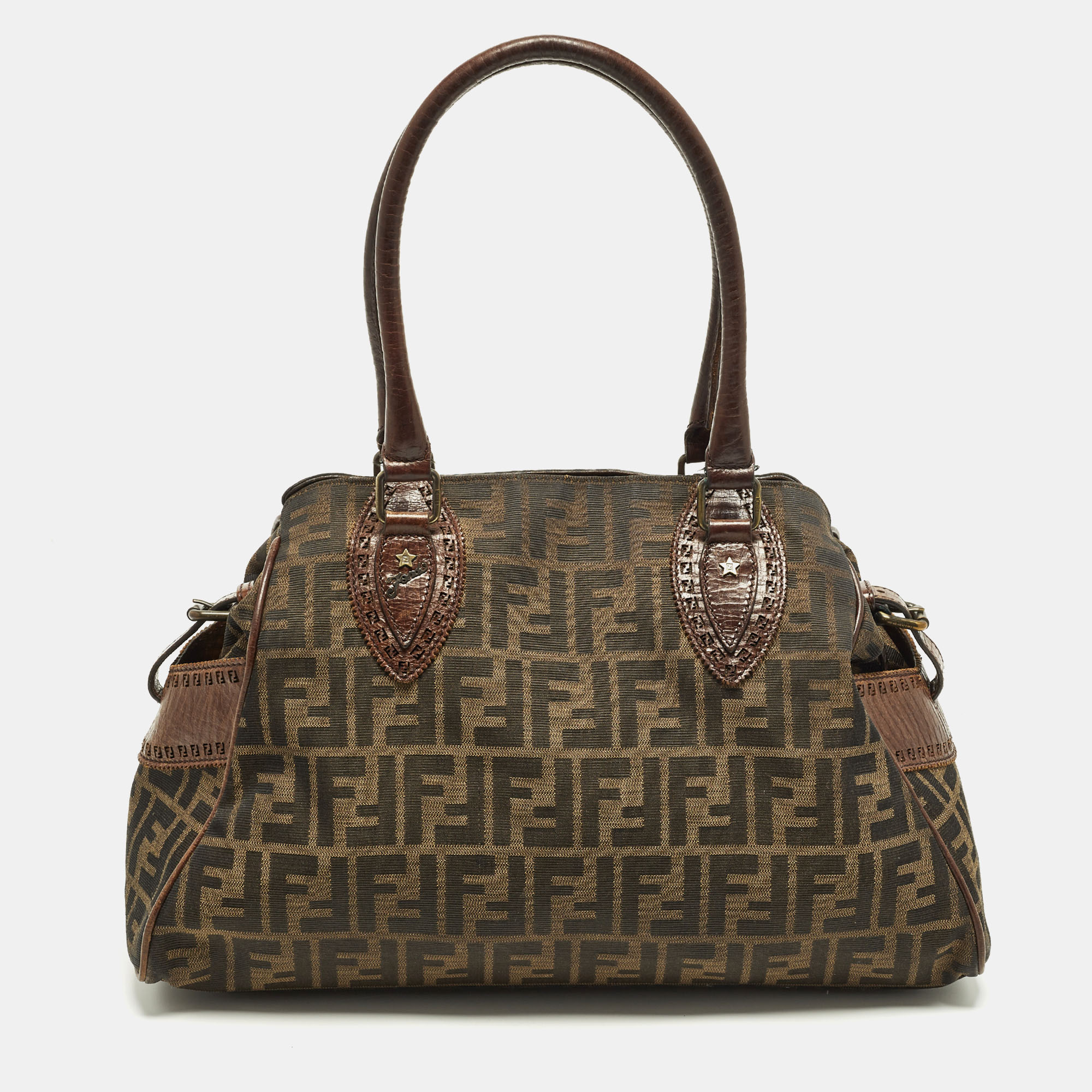 

Fendi Chef De Jour Tobacco Zucca Canvas Medium Bag, Brown
