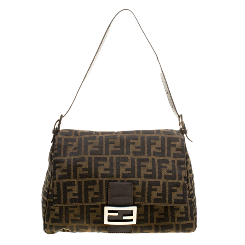 Pre Owned Fendi Tobacco Zucca Canvas Mama Forever Shoulder Bag