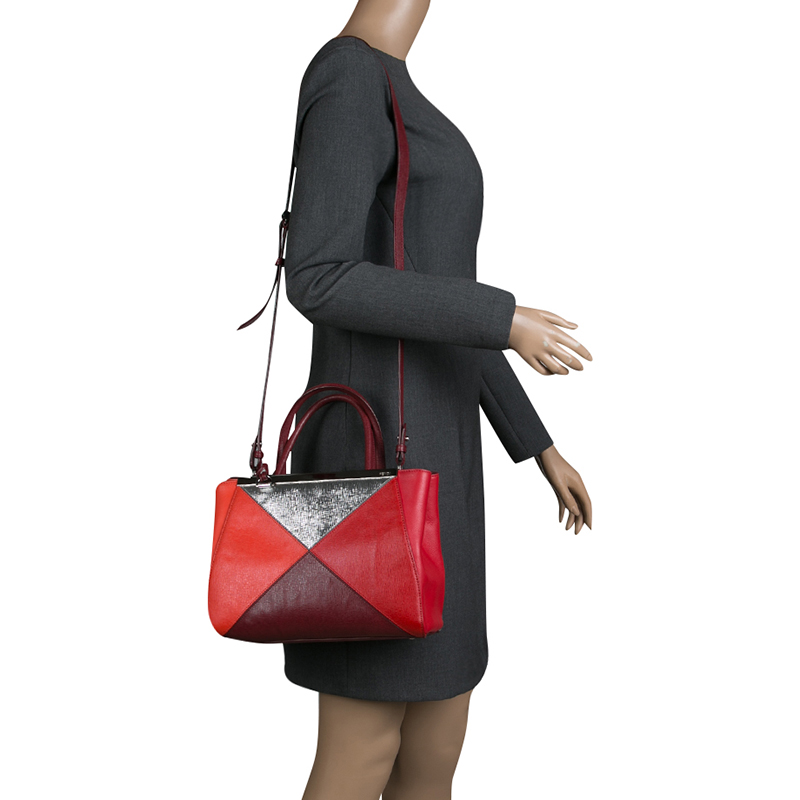 

Fendi Multicolor Leather Mini Geometric 2jours Tote