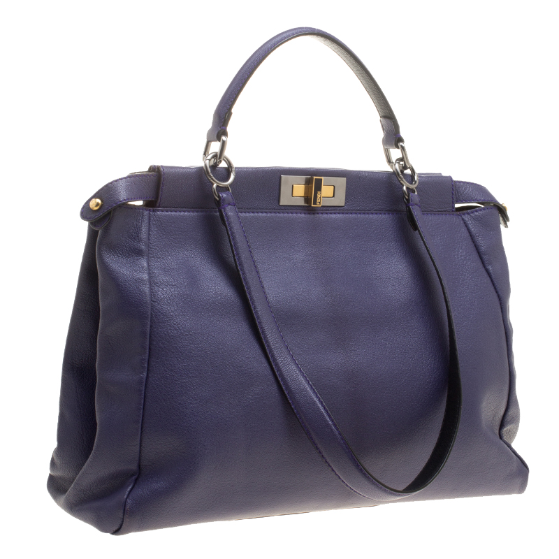 Fendi Purple Leather Handle Bag - Lifestyle For Women