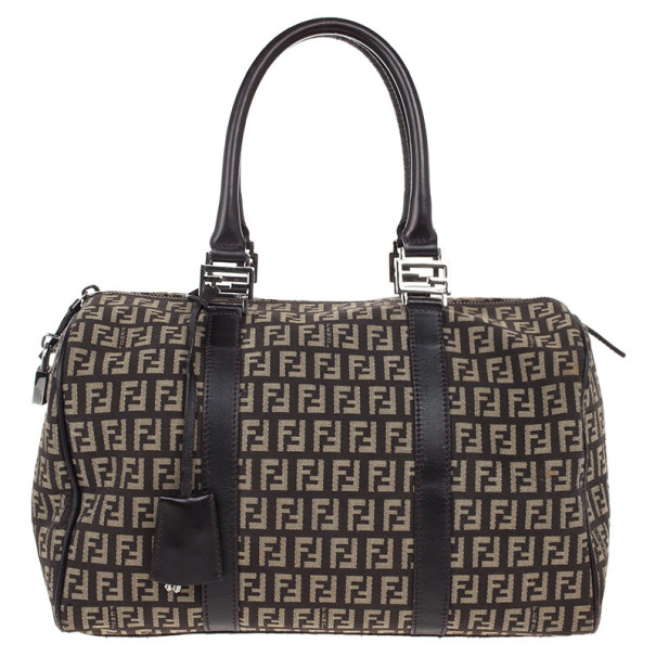 Pre Owned Fendi Forever Bauletto Small Boston Bag