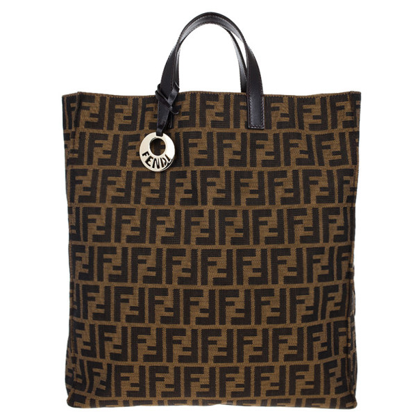 Pre Owned Fendi Brown Vertical Chef Shopping Bag