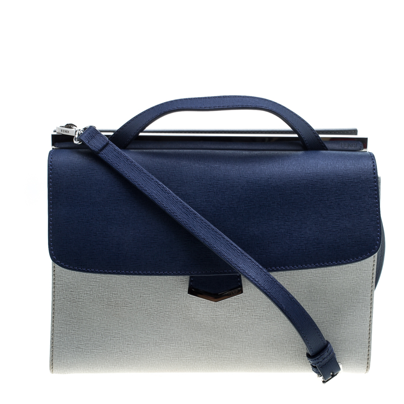 Pre Owned Fendi Multicolor Textured Leather Small Demi Jour Shoulder Bag