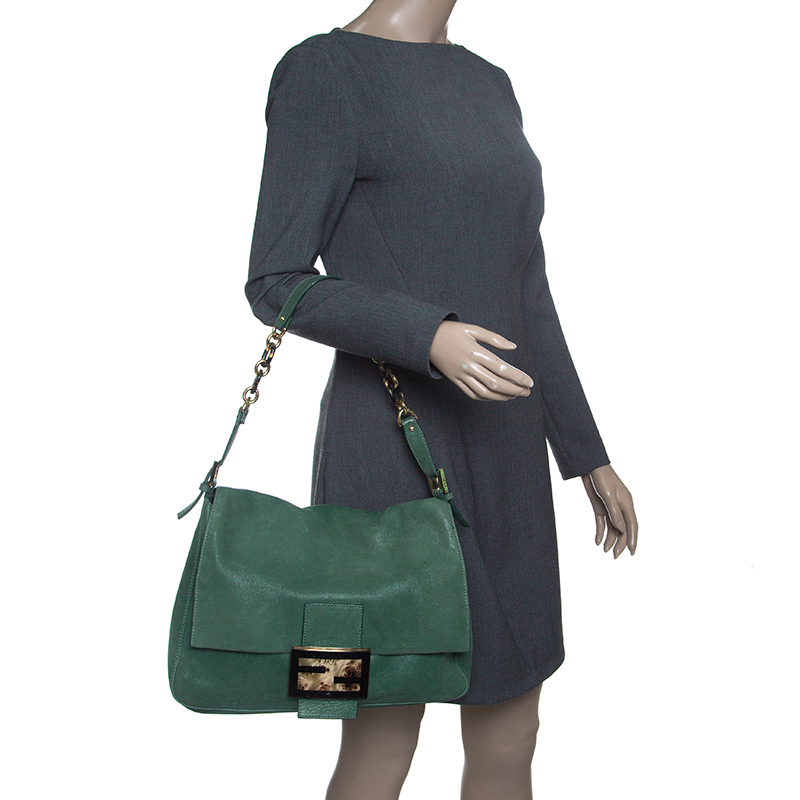 

Fendi Green Shimmering Leather Mama Forever Shoulder Bag