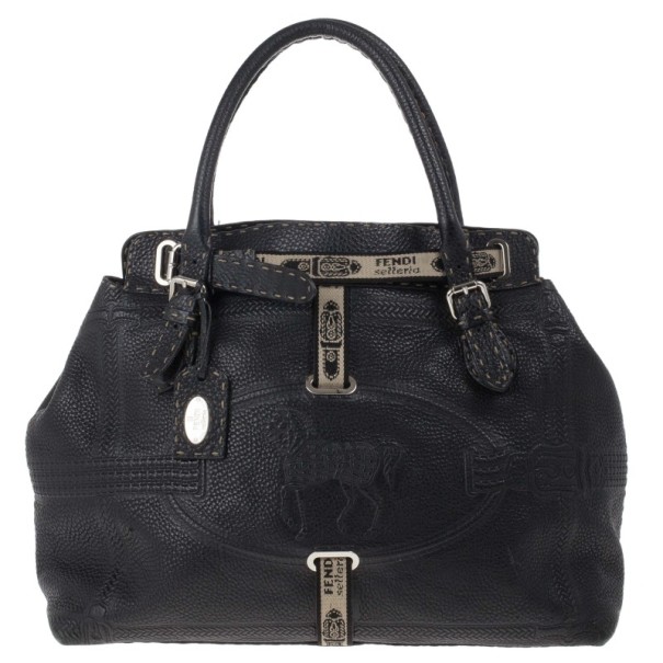 Pre Owned Fendi Black Selleria Tote