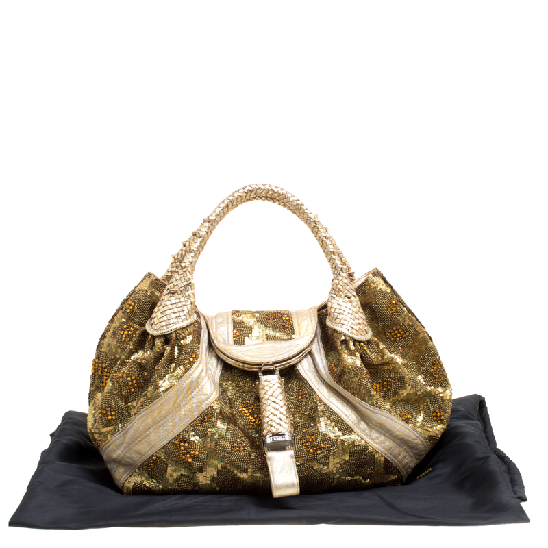 Spy leather handbag Fendi Gold in Leather - 27659600