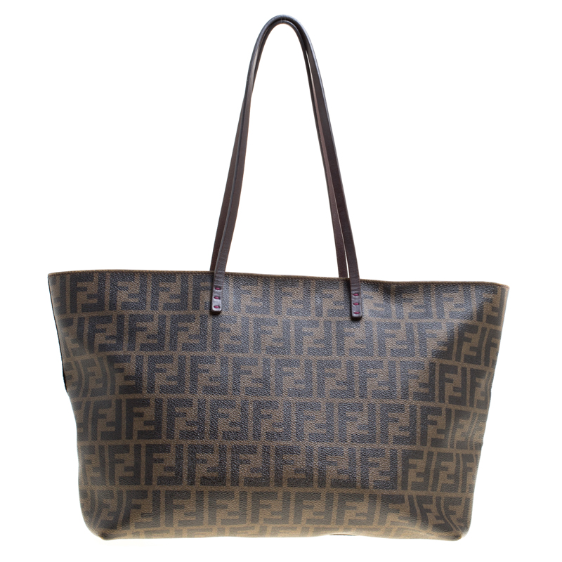 Pre Owned حقيبة يد فندي سبلماتي رول شوبر كانفاس مقوى زوكا توباكو