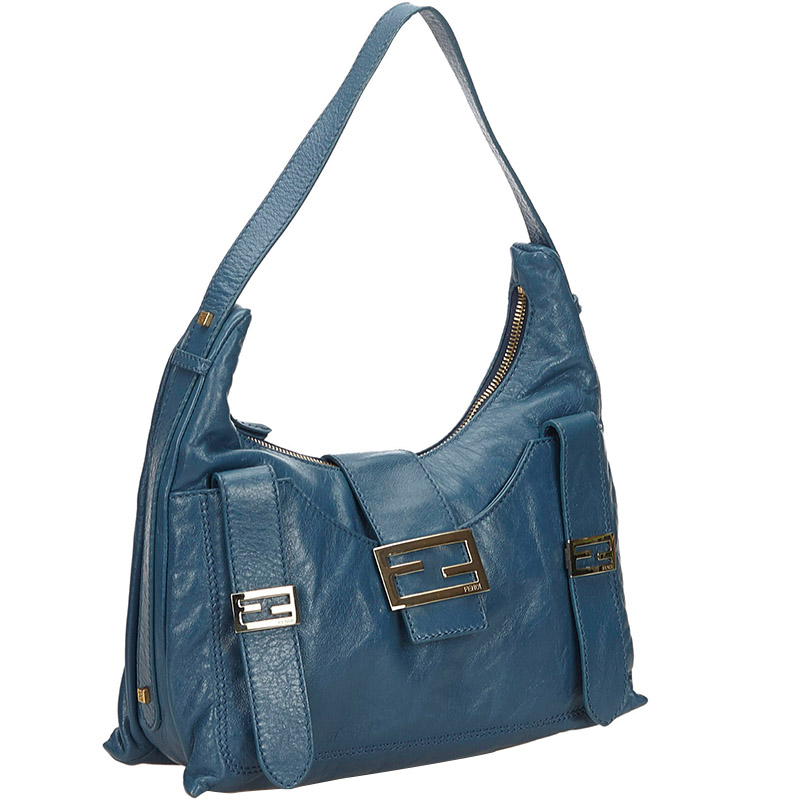 

Fendi Blue Leather Shoulder Bag
