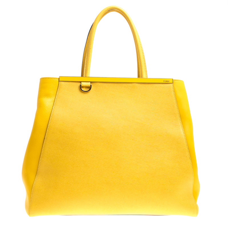 Fendi Yellow Saffiano Leather Large 2Jours Tote Fendi | TLC