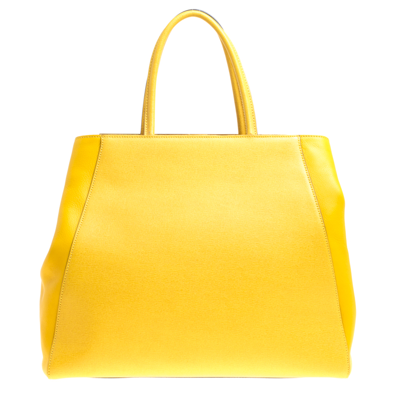 Fendi Yellow Saffiano Leather Large 2Jours Tote Fendi | TLC
