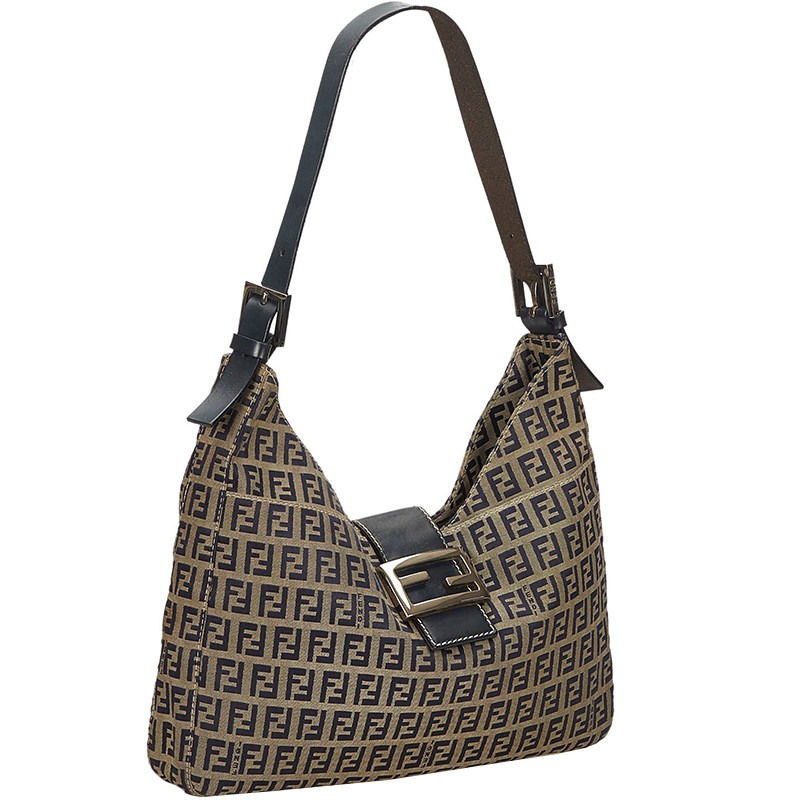 

Fendi Gray/Black Zucchino Canvas Shoulder Bag