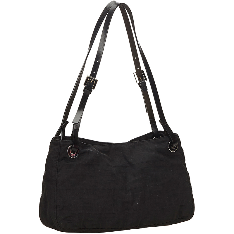

Fendi Black Zucca Canvas Shoulder Bag