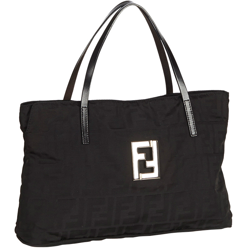 

Fendi Black Zucca Canvas Tote Bag