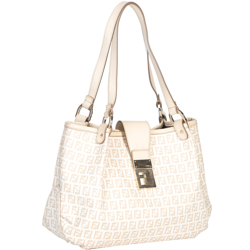

Fendi Beige Zucchino Canvas Hobo Bag