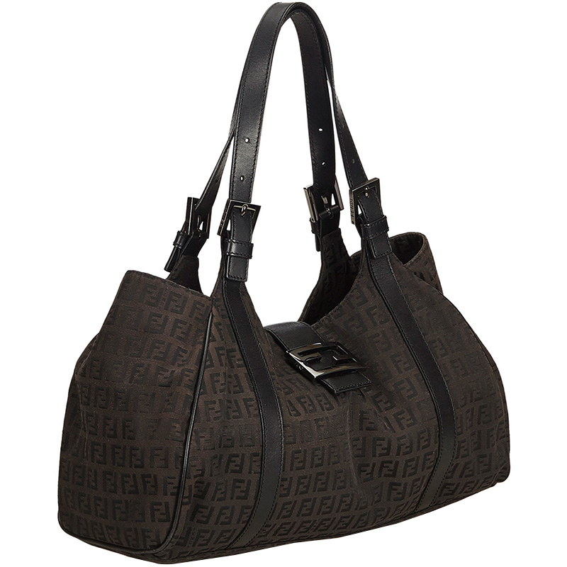 

Fendi Brown Canvas Zucchino Shoulder Bag