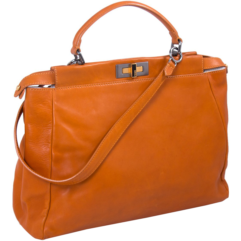 

Fendi Orange Leather  Peekaboo Bag