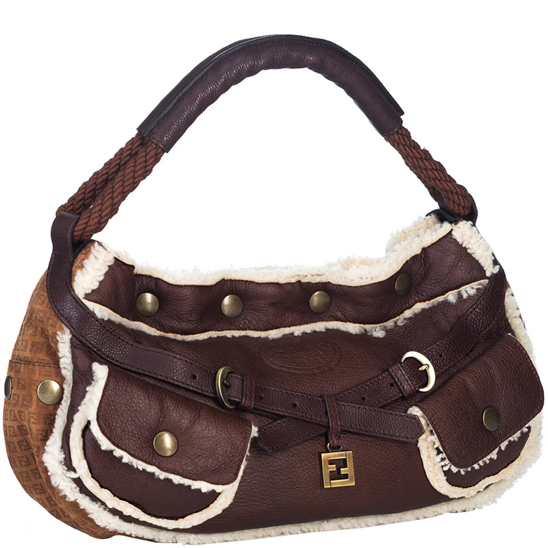 

Fendi Brown Mouton Leather Baguette