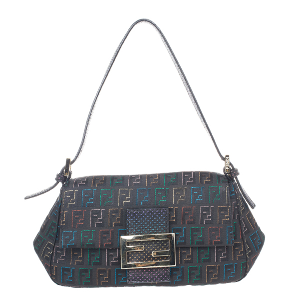 Pre Owned Fendi Purple Monogram Baguette
