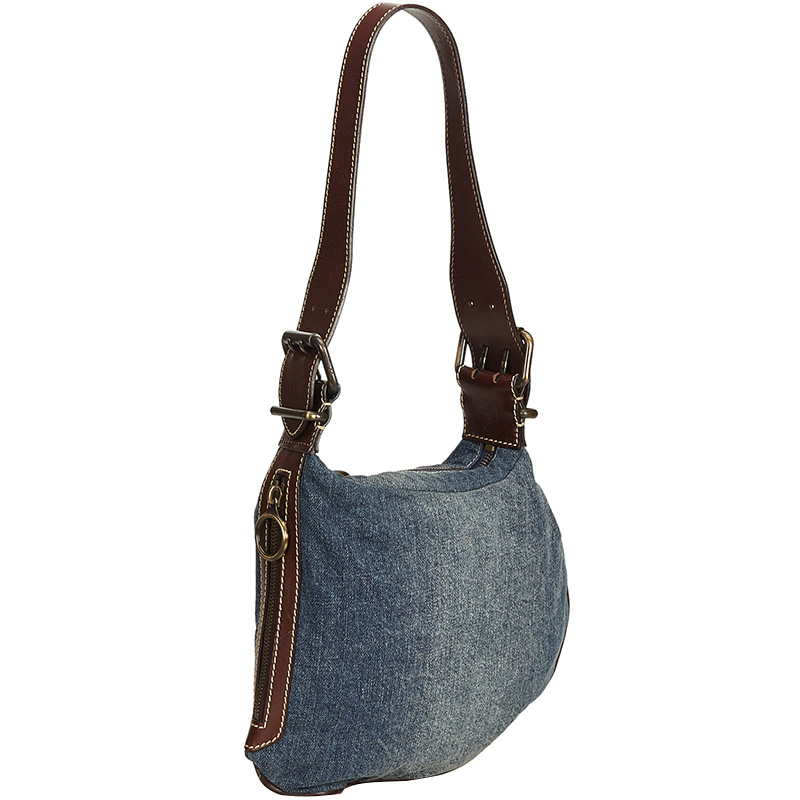

Fendi Blue Denim Oyster Shoulder Bag