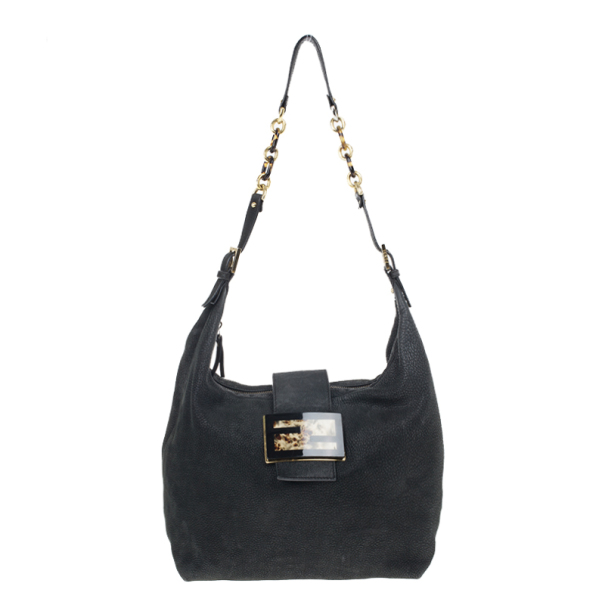 مملوكة مسبقًا Fendi Black Forever Borsa Hobo