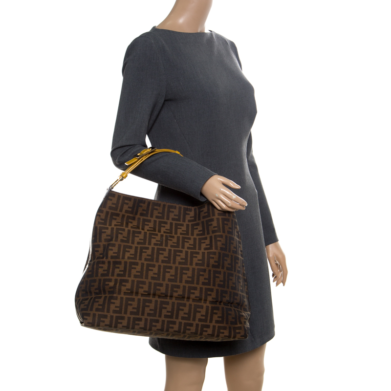 

Fendi Tobacco Zucca Canvas Hobo, Brown