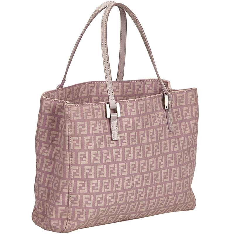 

Fendi Purple Zucchino Canvas Tote