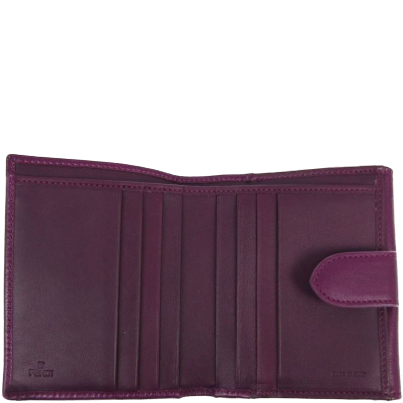 

Fendi Purple Leather Compact Wallet