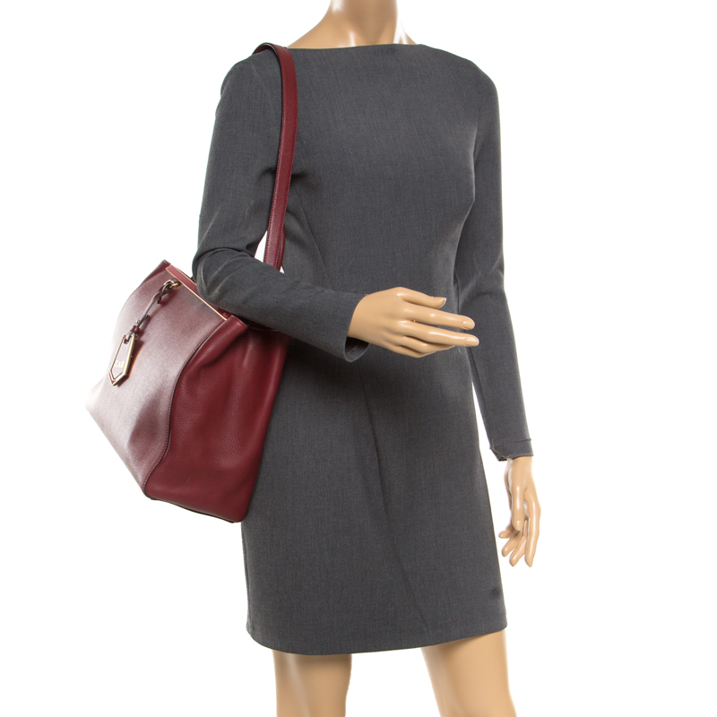 

Fendi Red Leather Medium 2Jours Tote