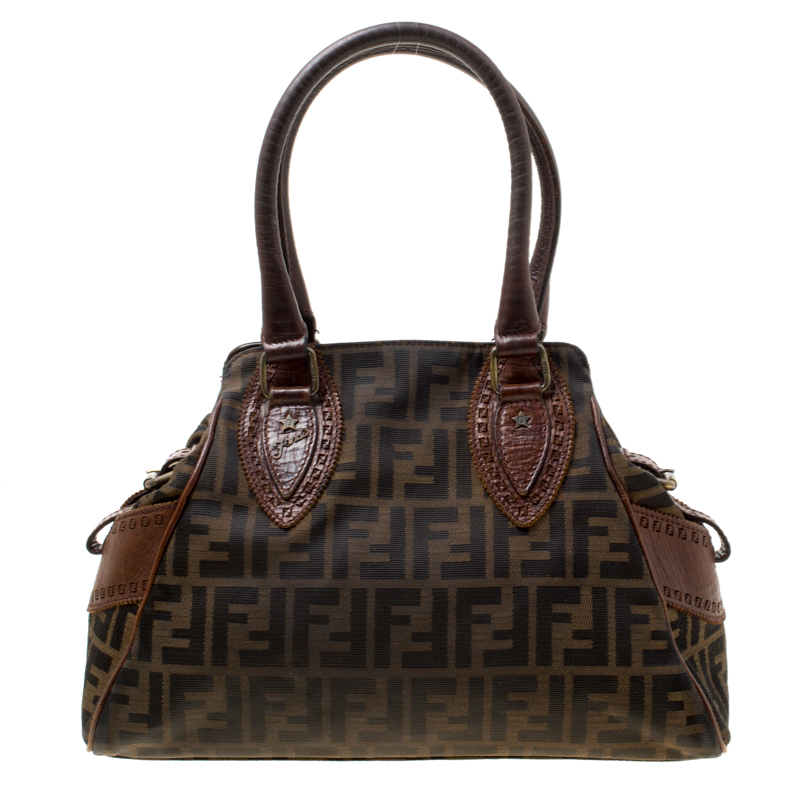 Pre Owned Fendi Brown Zucca Canvas Chef du Jour Tote Bag