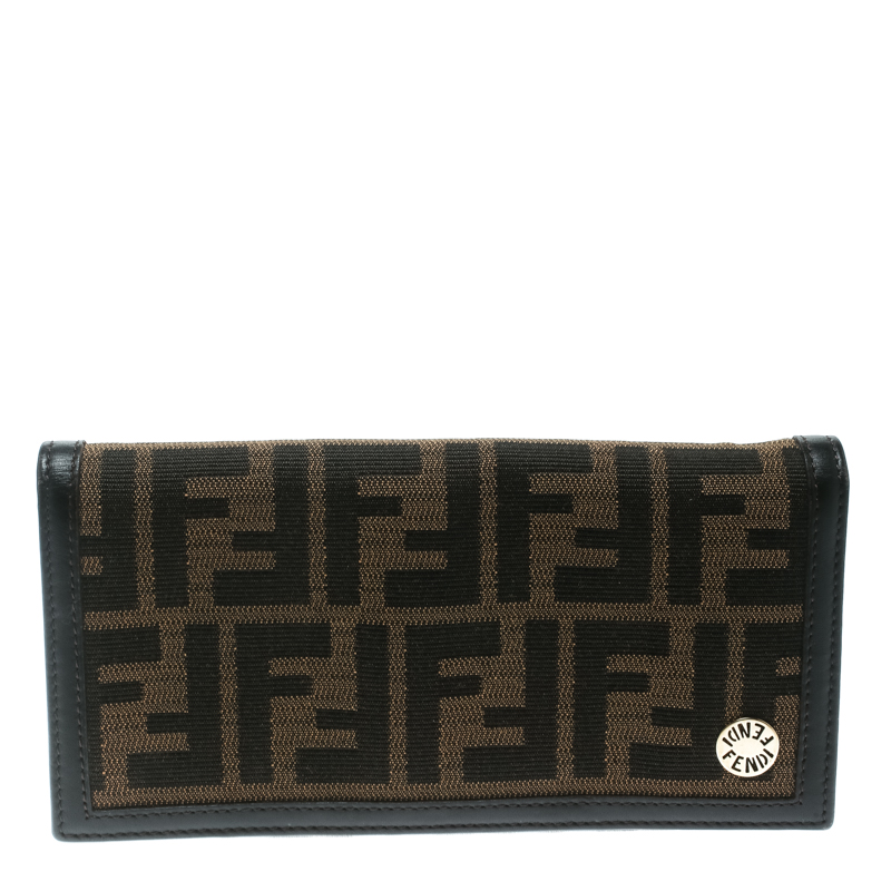 Fendi Tobacco Zucca Canvas Continental Wallet