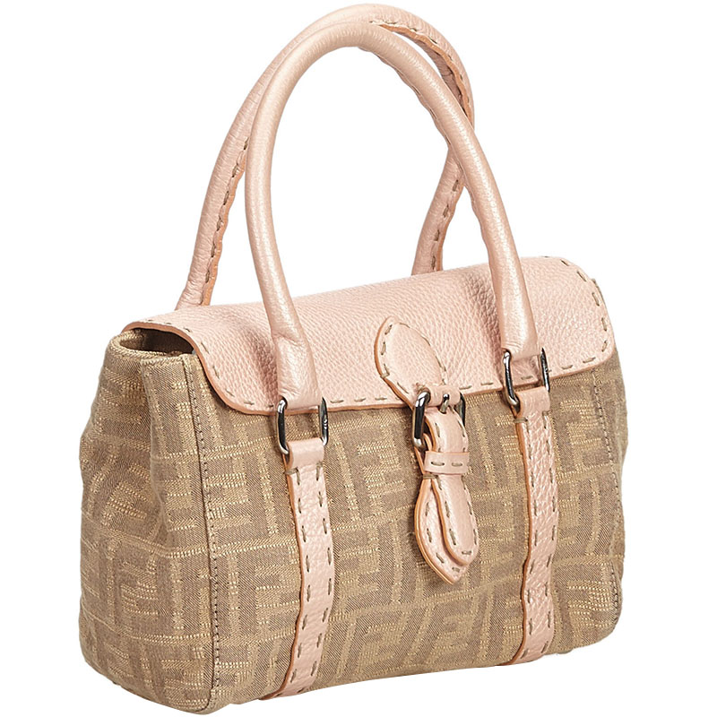 

Fendi Brown Zucca Jacquard Mini Linda Satchel, Multicolor