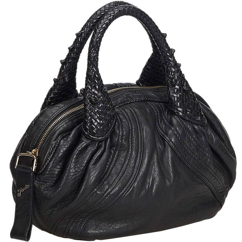 

Fendi Black Leather Mini Spy Hobo Bag