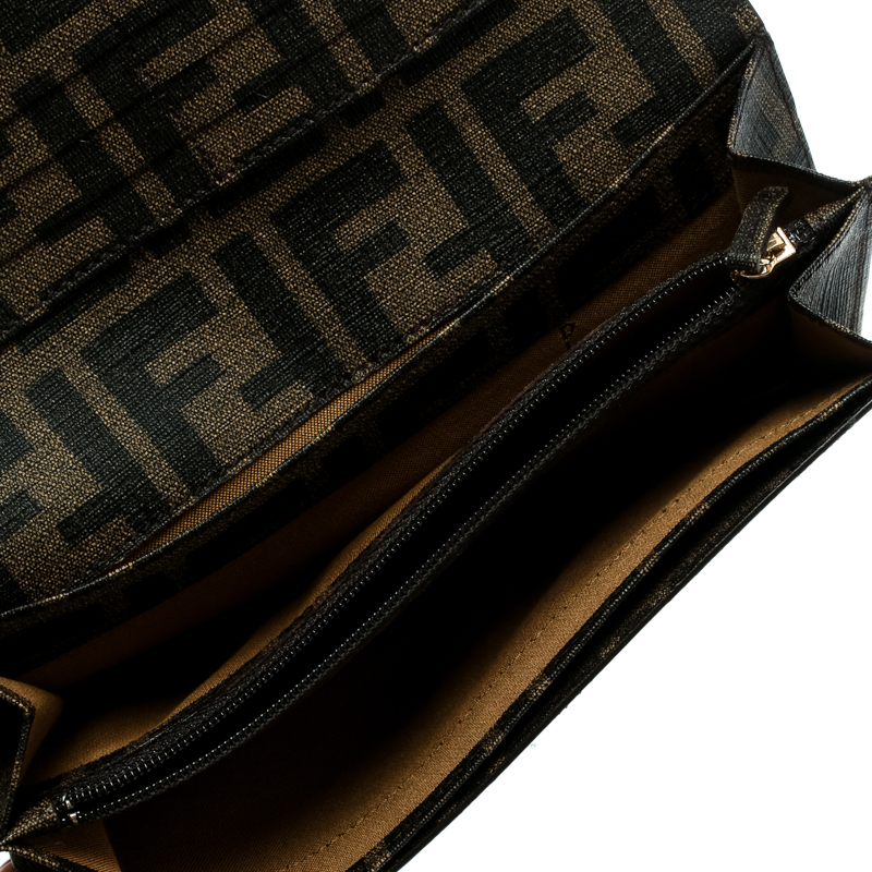 

Fendi Tobacco Dotted Zucca Canvas Continental Wallet, Brown